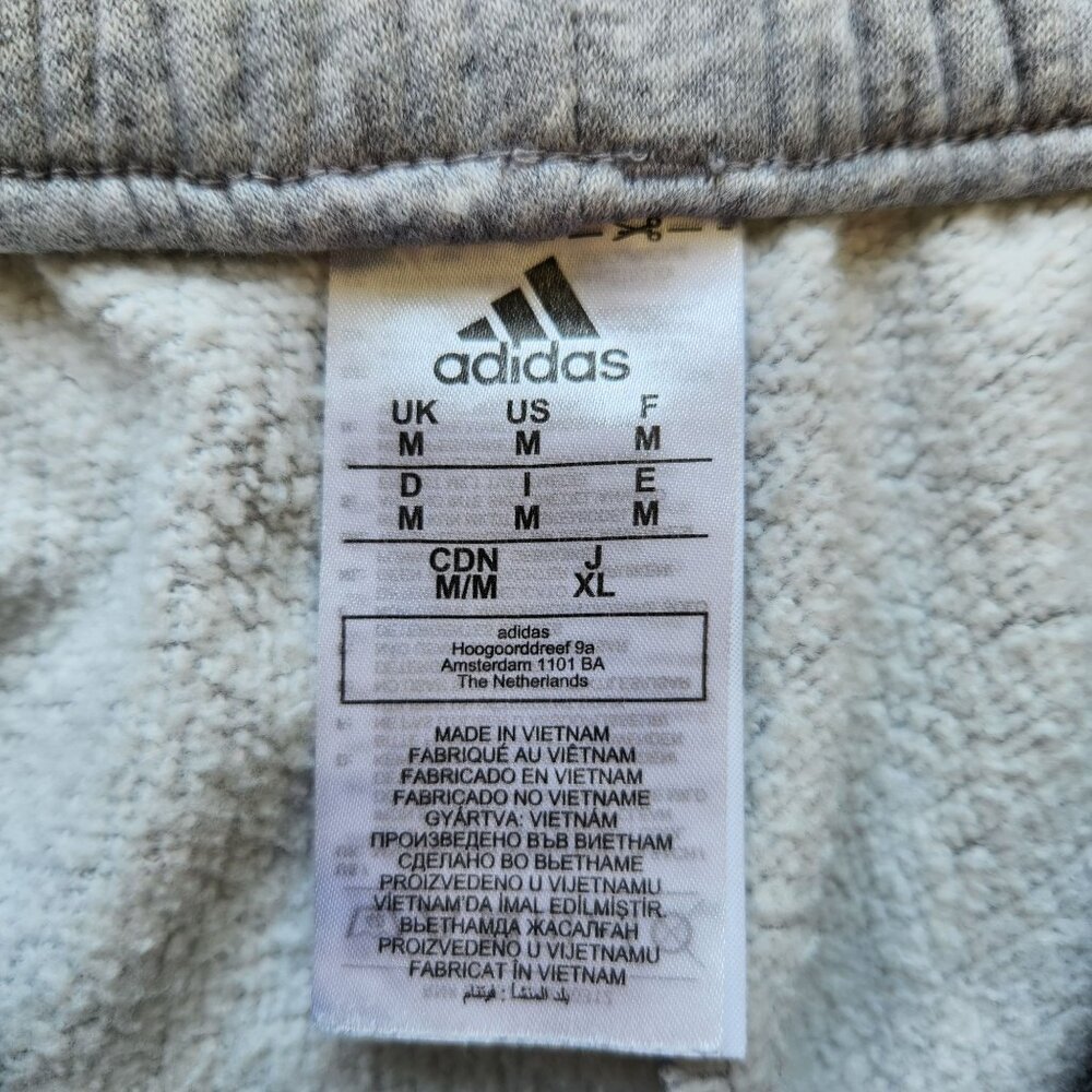 Adidas Men's Gray Drawstring Track Pants Pockets Casual Athletic Sporty Medium - Picture 4 of 6